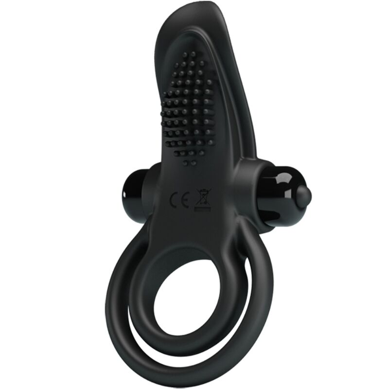 PRETTY LOVE - DOUBLE VIBRATING RING + CLITORIS STIMULATOR 10 VIBRATIONS BLACK - 7