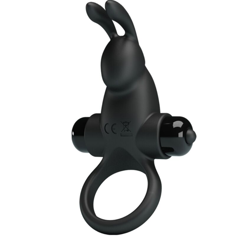 PRETTY LOVE - VIBRATING RING + RABBIT CLITORIS STIMULATOR 10 VIBRATIONS BLACK - 6
