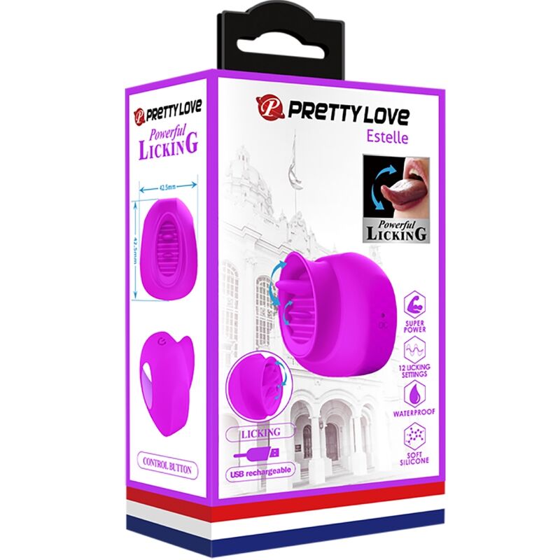 PRETTY LOVE - ESTELLE TONGUE CLITORIS STIMULATOR 12 VIBRATIONS PURPLE - 4