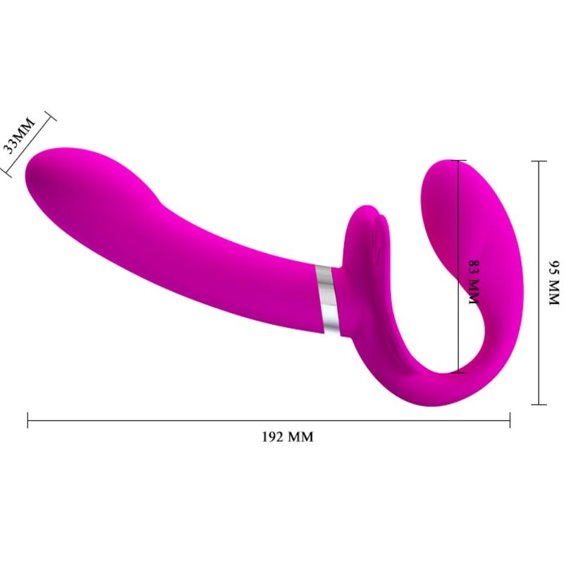 PRETTY LOVE - VALERIE DOUBLE STRAP-ON VIBRATOR 12 VIBRATIONS PURPLE - 4