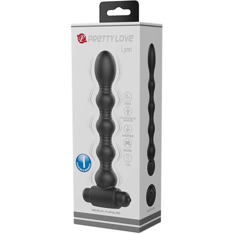 PRETTY LOVE - LYNN SILICONE ANAL PLUG 10 VIBRATIONS BLACK - 6