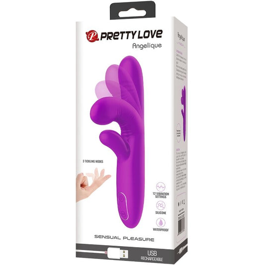 PRETTY LOVE - ANGELIQUE MULTIFUNCTION VIBRATOR + CLITORIS STIMULATOR PURPLE - 1