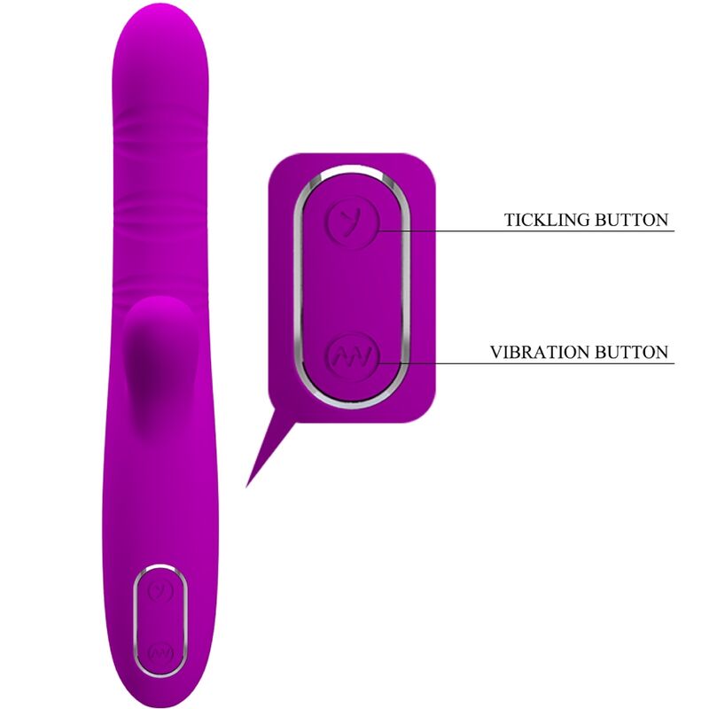 PRETTY LOVE - ANGELIQUE MULTIFUNCTION VIBRATOR + CLITORIS STIMULATOR PURPLE - 2