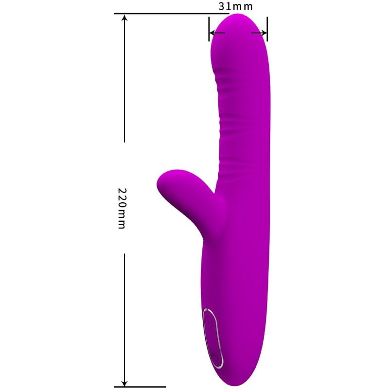 PRETTY LOVE - ANGELIQUE MULTIFUNCTION VIBRATOR + CLITORIS STIMULATOR PURPLE - 3