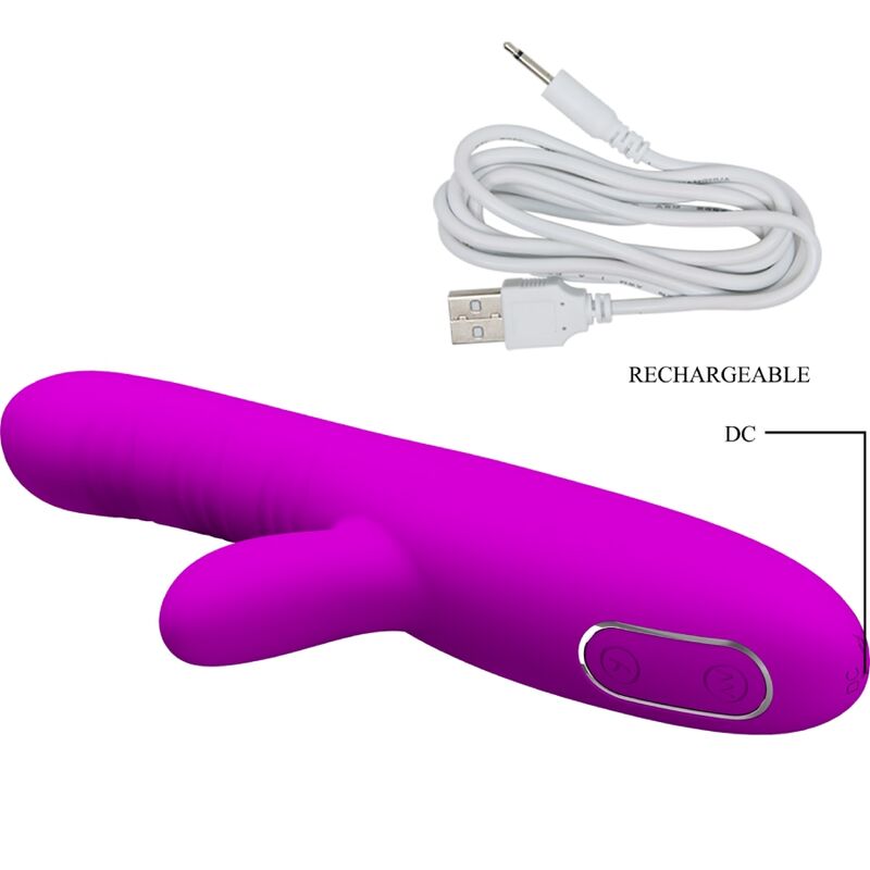 PRETTY LOVE - ANGELIQUE MULTIFUNCTION VIBRATOR + CLITORIS STIMULATOR PURPLE - 4