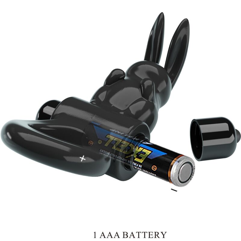 PRETTY LOVE - EXCITING 10-VIBRATION BLACK RABBIT VIBRATOR RING
