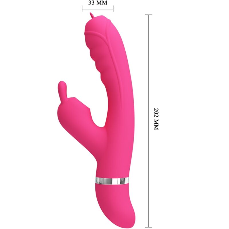 PRETTY LOVE - PHOENIX MULTIFUNCTION RABBIT VIBRATOR PINK - 3