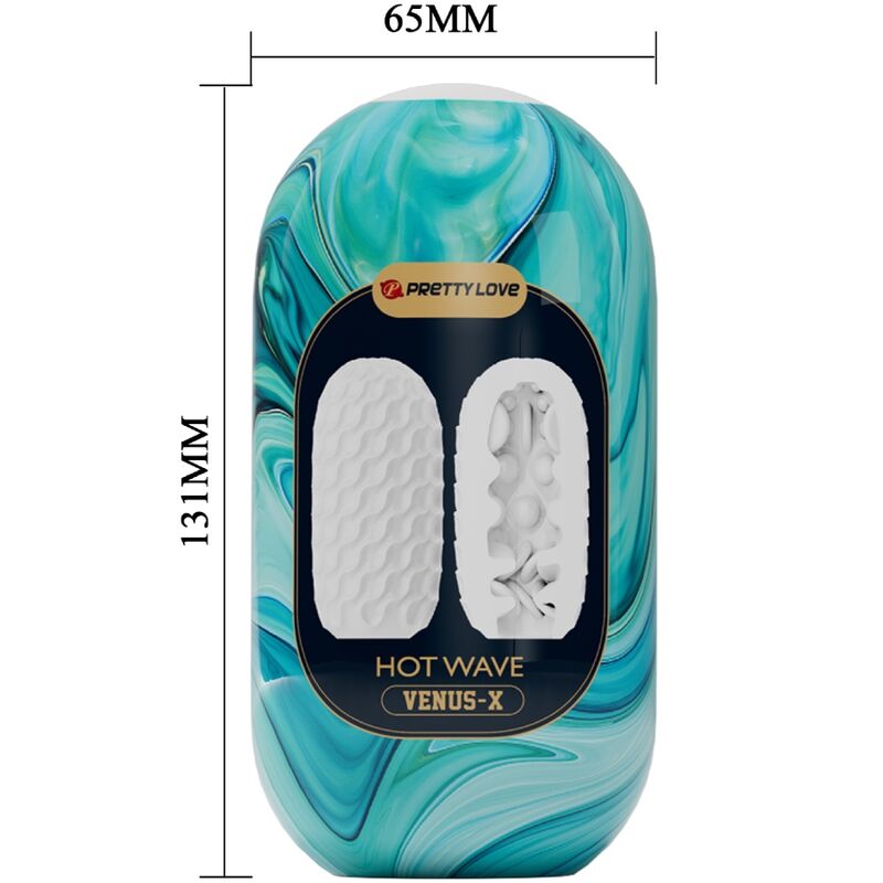 PRETTY LOVE - HOT WAVE SILICONE MALE MASTURBATOR WHITE - 1