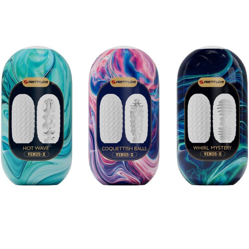 PRETTY LOVE - VENUS X 15 SILICONE MALE MASTURBATORS WHITE - 4