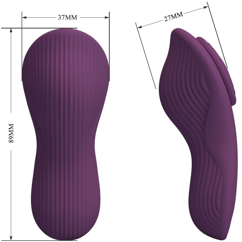 PRETTY LOVE - MANE LAY ON CLITORIS MASSAGER 10 VIBRATIONS REMOTE CONTROL PURPLE - 2