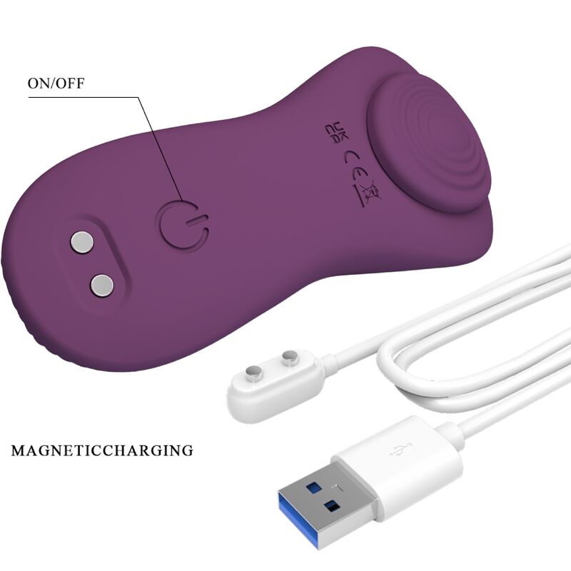 PRETTY LOVE - MANE LAY ON CLITORIS MASSAGER 10 VIBRATIONS REMOTE CONTROL PURPLE - 3