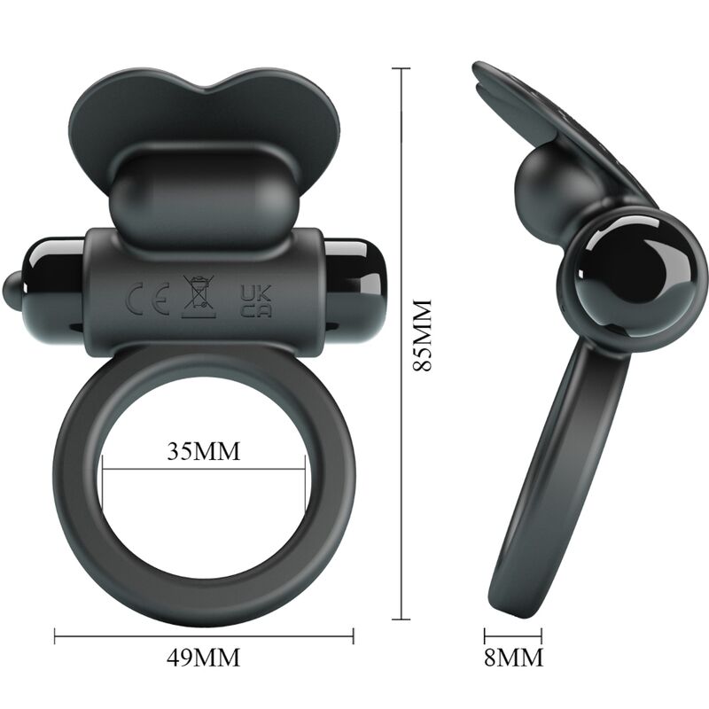 PRETTY LOVE - DEBONAIRE VIBRATING RING RABBIT 10 VIBRATIONS BLACK - 3