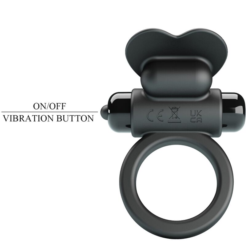 PRETTY LOVE - BAGUE VIBRANTE DÉBONAIRE LAPIN 10 VIBRATIONS NOIRE