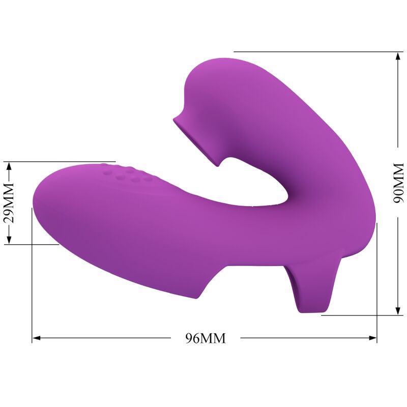 PRETTY LOVE - ATHENA FINGER VIBRATOR WITH CLITORIS STIMULATOR PURPLE - 3