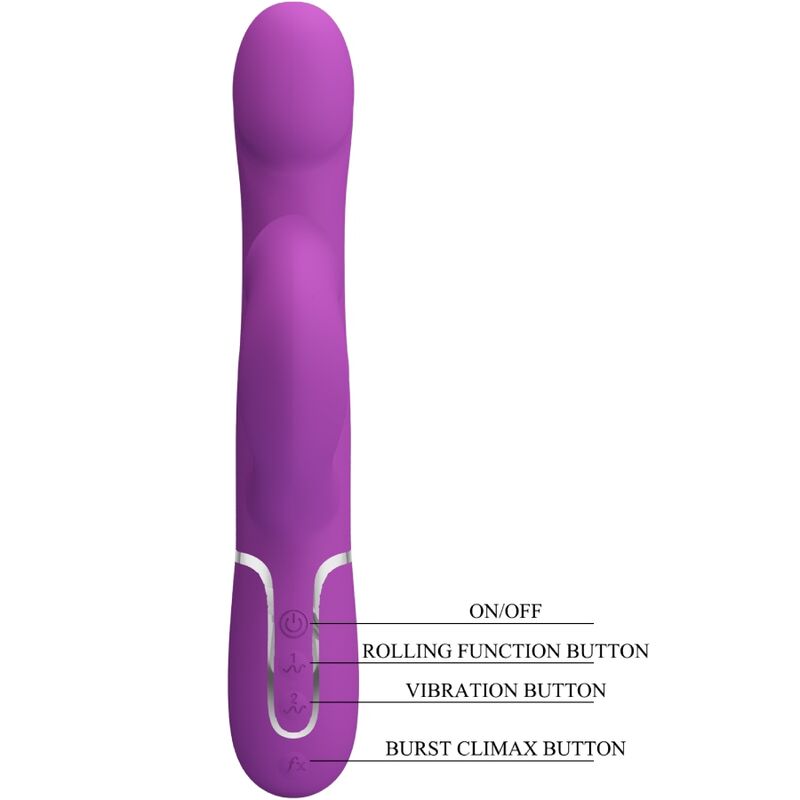 PRETTY LOVE - VIBRATEUR ET STIMULATEUR MULTIFONCTION 4 EN 1 VIOLET