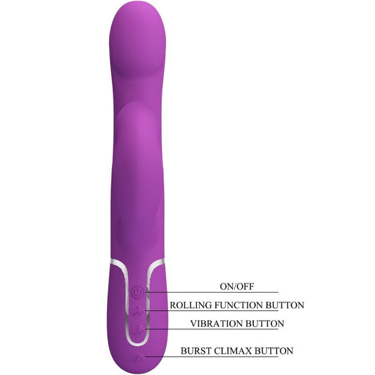 PRETTY LOVE - 4 IN 1 MULTIFUNCTION VIBRATOR & STIMULATOR PURPLE - 1