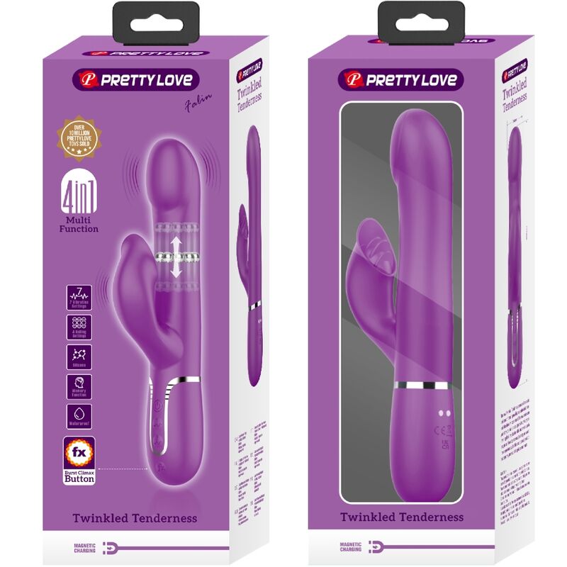 PRETTY LOVE - 4 IN 1 MULTIFUNCTION VIBRATOR & STIMULATOR PURPLE - 5