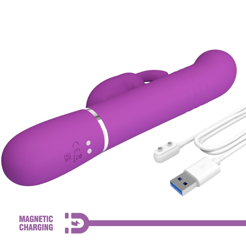 PRETTY LOVE - COALE VIBRATEUR LAPIN MULTIFONCTION 4 EN 1 VIOLET