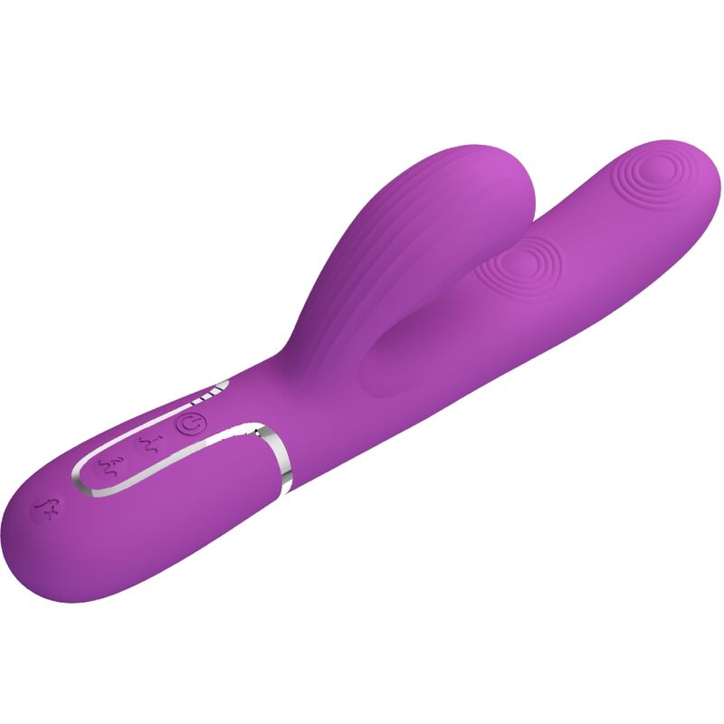 PRETTY LOVE - PERLITA 3 IN 1 MULTIFUNCTION RABBIT VIBRATOR PURPLE - 2