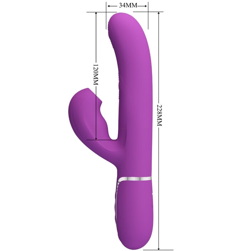 PRETTY LOVE - PERLITA 3 IN 1 MULTIFUNCTIONAL PURPLE RABBIT VIBRATOR