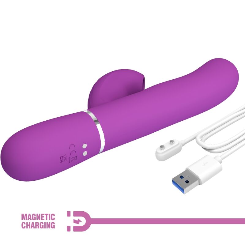 PRETTY LOVE - PERLITA 3 IN 1 MULTIFUNCTION RABBIT VIBRATOR PURPLE - 5