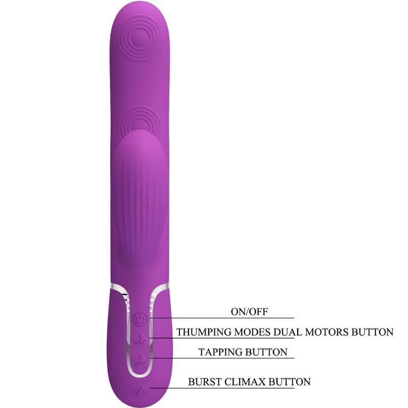 PRETTY LOVE - PERLITA 3 IN 1 MULTIFUNCTION RABBIT VIBRATOR PURPLE - 6