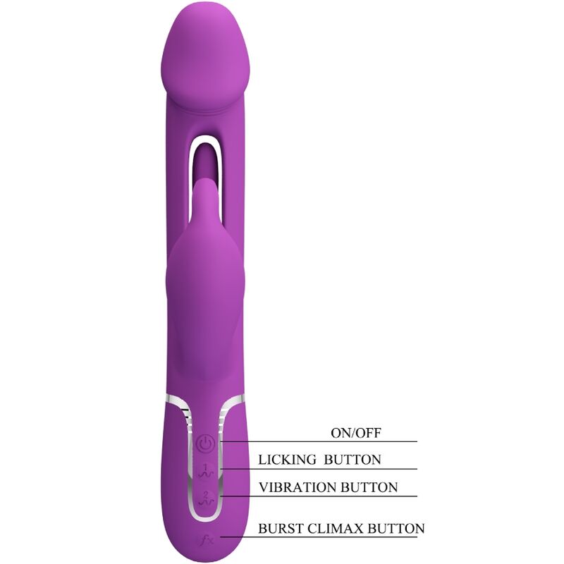 PRETTY LOVE - KAMPAS 3 IN 1 MULTIFUNCTION RABBIT VIBRATOR PURPLE - 3