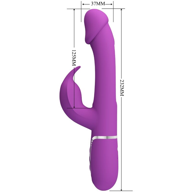 PRETTY LOVE - KAMPAS 3 IN 1 MULTIFUNCTION RABBIT VIBRATOR PURPLE - 4