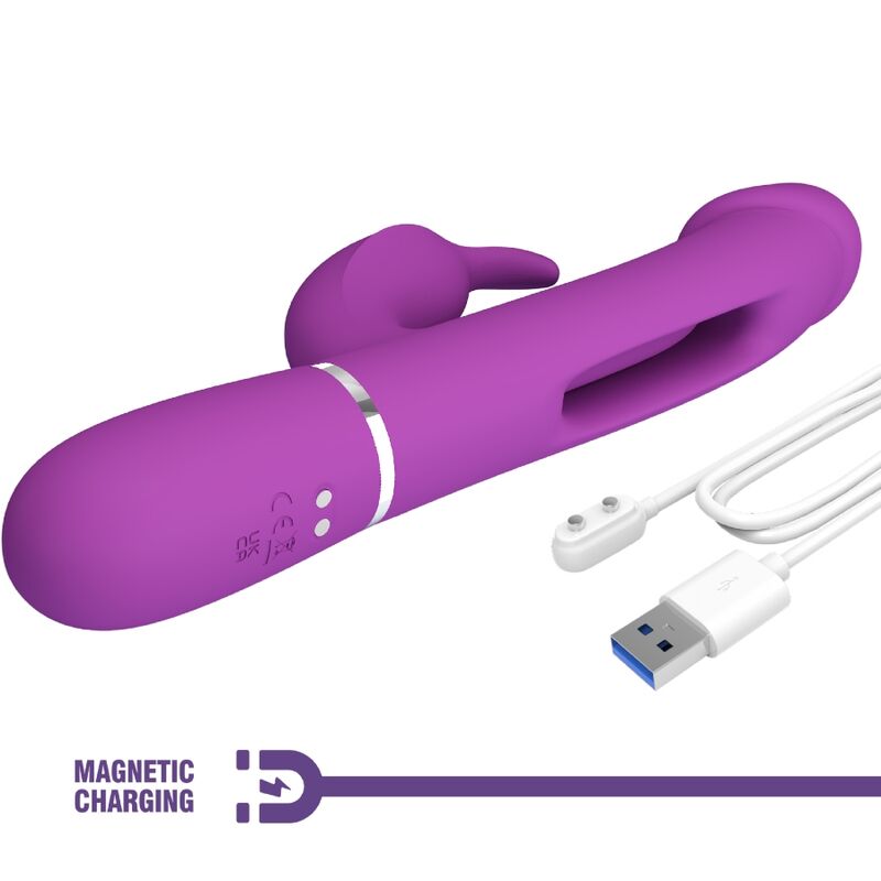 PRETTY LOVE - KAMPAS 3 IN 1 MULTIFUNCTION RABBIT VIBRATOR PURPLE - 6