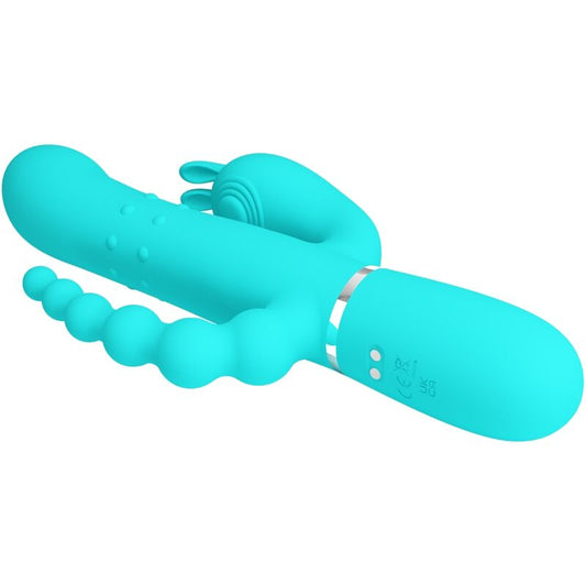 PRETTY LOVE - CAMMY 4 IN 1 MULTIFUNCTION TRIPPLE RABBIT VIBRATOR  BLUE - 1