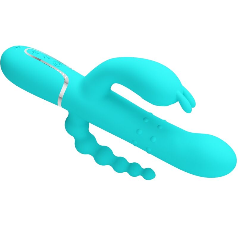 PRETTY LOVE - CAMMY 4 IN 1 MULTIFUNCTIONAL TRIPLE RABBIT VIBRATOR BLUE