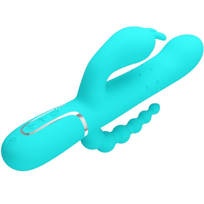 PRETTY LOVE - CAMMY 4 IN 1 MULTIFUNCTIONAL TRIPLE RABBIT VIBRATOR BLUE
