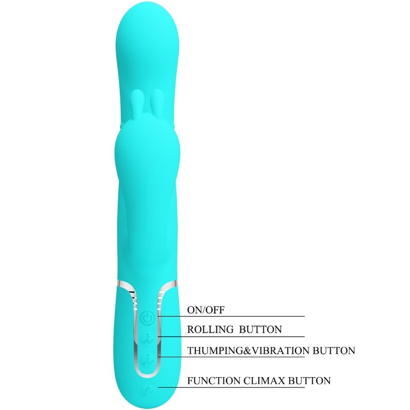 PRETTY LOVE - CAMMY 4 IN 1 MULTIFUNCTION TRIPPLE RABBIT VIBRATOR BLUE - 7