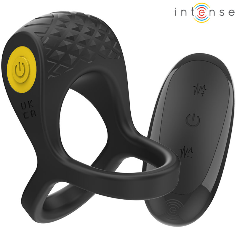 INTENSE - ALEX VIBRATOR DOUBLE PENIS RING 10 VIBRATIONS BLACK - 6