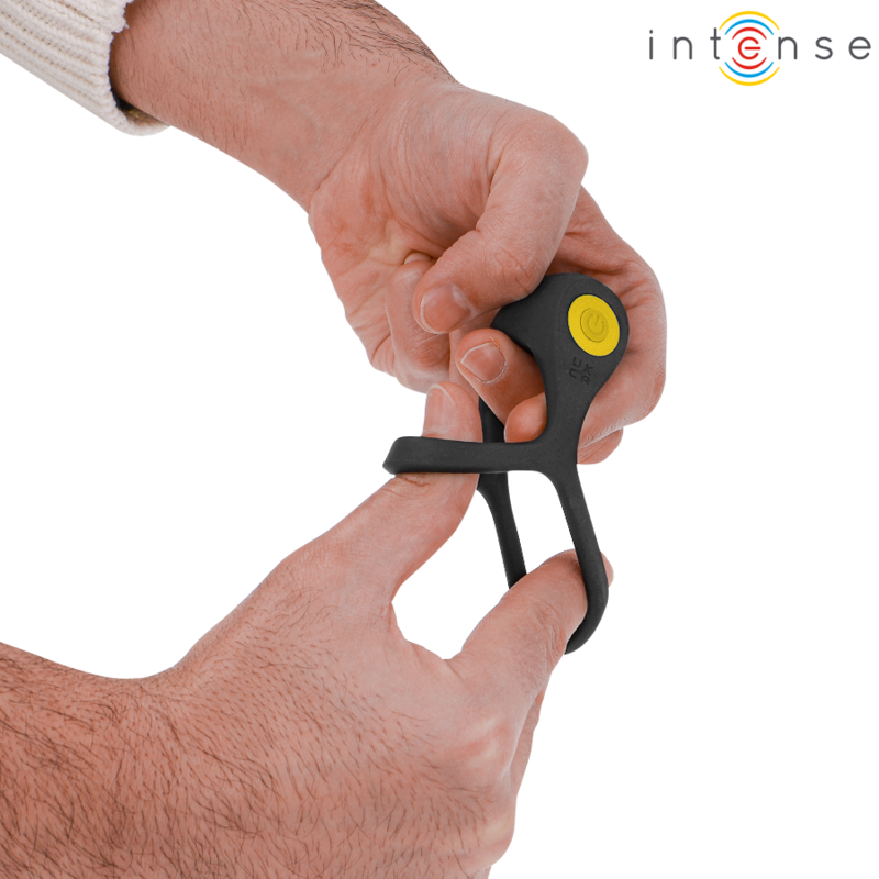 INTENSE - ALEX VIBRATOR DOUBLE PENIS RING 10 VIBRATIONS BLACK - 2
