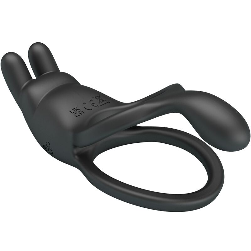 PRETTY LOVE - SETH DOUBLE VIBRATING RING RABBIT 7 VIBRATIONS BLACK - 4