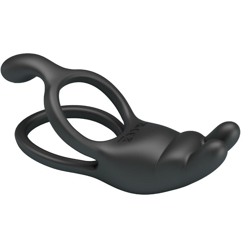 PRETTY LOVE - SETH DOUBLE VIBRATING RING RABBIT 7 VIBRATIONS BLACK - 5