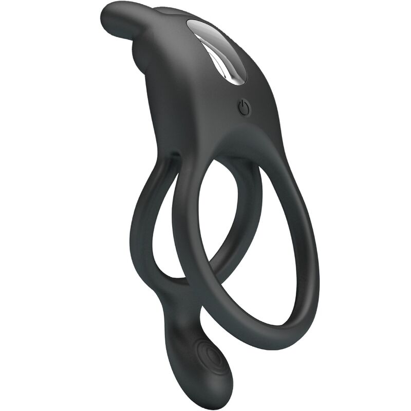 PRETTY LOVE - SETH DOUBLE VIBRATING RING RABBIT 7 VIBRATIONS BLACK - 2
