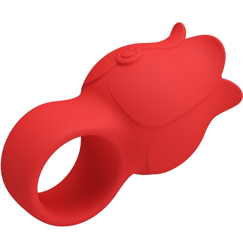 PRETTY LOVE - JAE ROSE VIBRATEUR DE DOIGT EN FORME DE ROSE 10 VIBRATIONS ROUGE