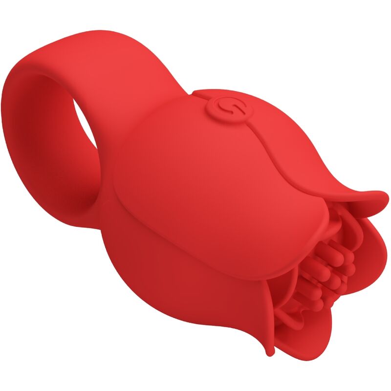 PRETTY LOVE - JAE ROSE VIBRATEUR DE DOIGT EN FORME DE ROSE 10 VIBRATIONS ROUGE