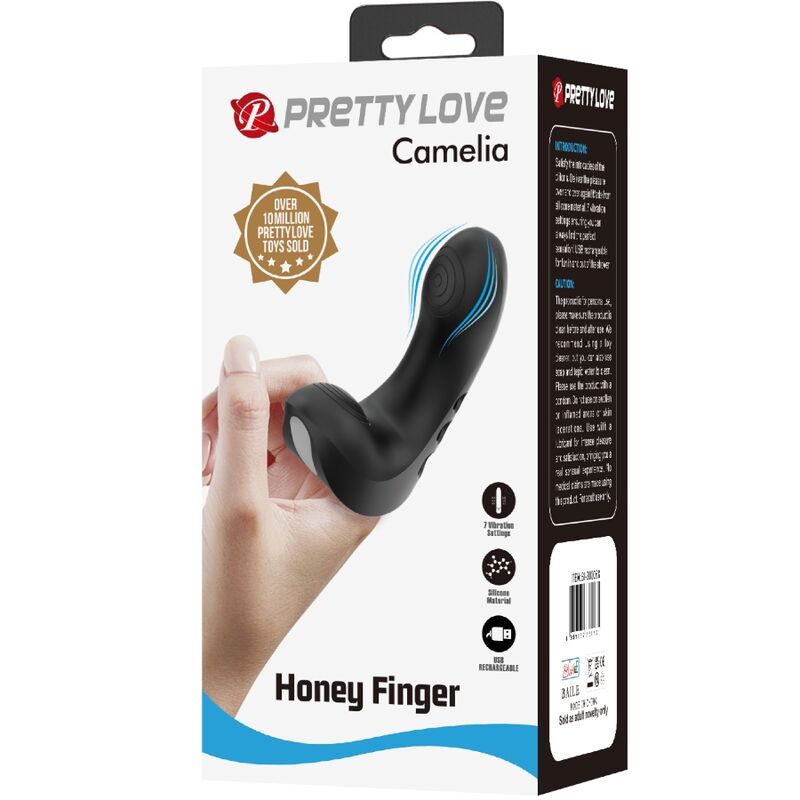 PRETTY LOVE - CAMELIA FINGER VIBRATOR 7 VIBRATIONS BLACK - 6