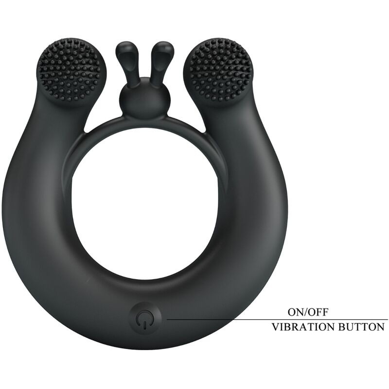 PRETTY LOVE - DAHLIA VIBRATING RING + CLITORIS STIMULATOR 12 VIBRATIONS BLACK - 6