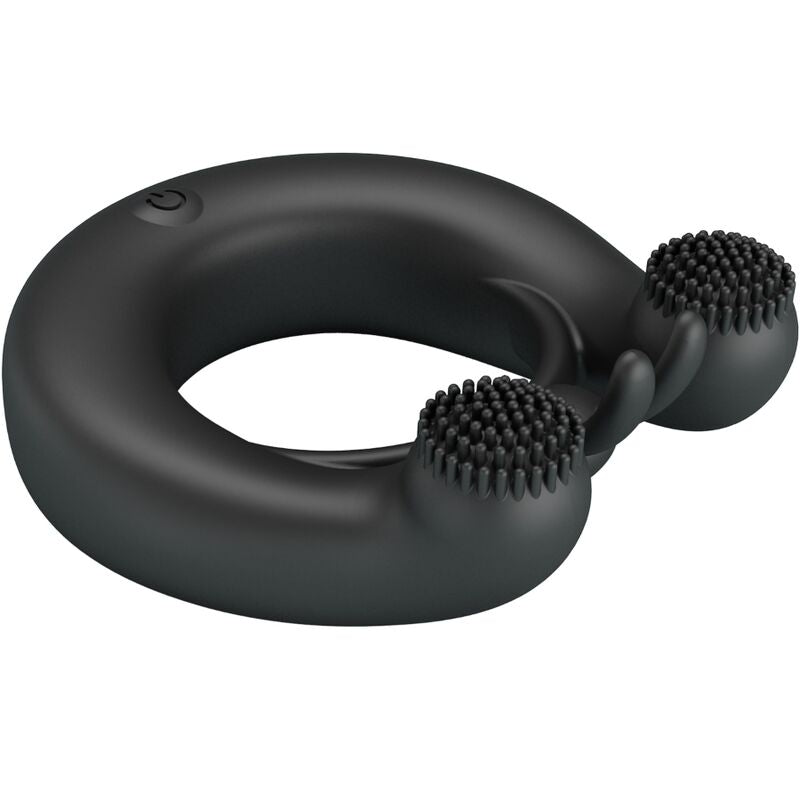 PRETTY LOVE - DAHLIA VIBRATING RING + CLITORIS STIMULATOR 12 VIBRATIONS BLACK - 4