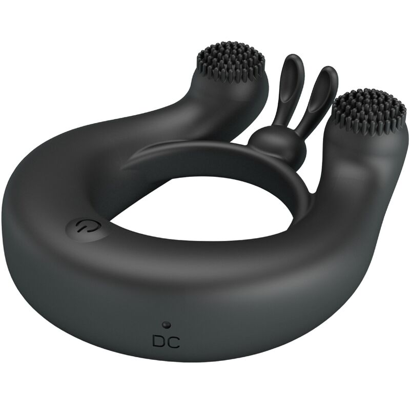 PRETTY LOVE - DAHLIA VIBRATING RING + 12-VIBRATION CLITORAL STIMULATOR BLACK