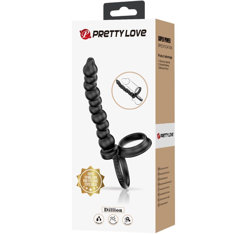 PRETTY LOVE - DILLION DOUBLE PENETRATION COCK RING BLACK - 4