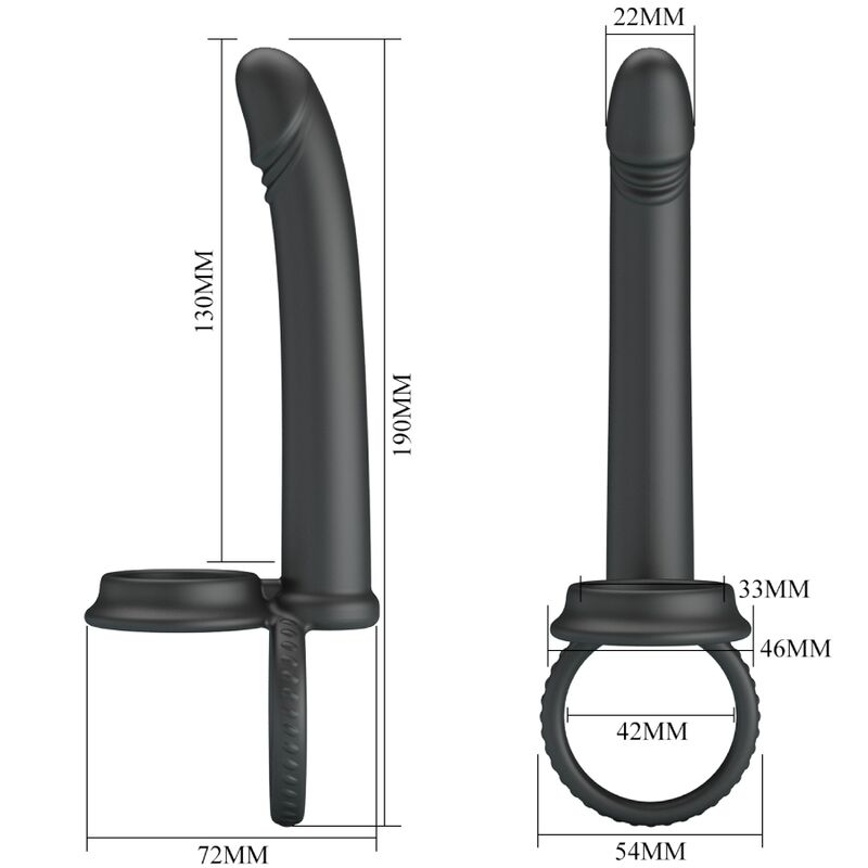PRETTY LOVE - DILLION DOUBLE PENETRATION DOUBLE COCK RING BLACK - 7