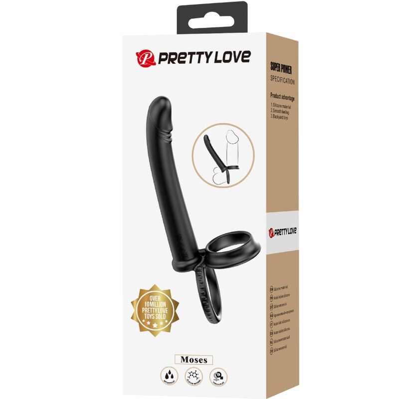 PRETTY LOVE - DILLION DOUBLE PENETRATION DOUBLE COCK RING BLACK - 8