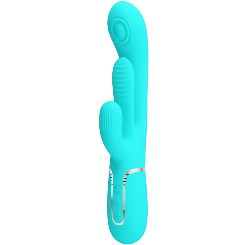 PRETTY LOVE - SHANIA TRIPLE RABBIT MULTIFUNCTION VIBRATOR 3 IN 1 BLUE - 10