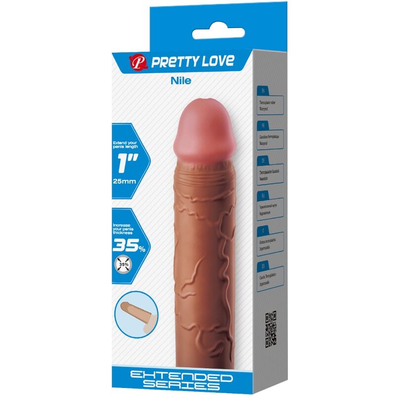 PRETTY LOVE - NILE PENIS SLEEVE WITH 2.5 CM EXTENSION MULATTO - 7