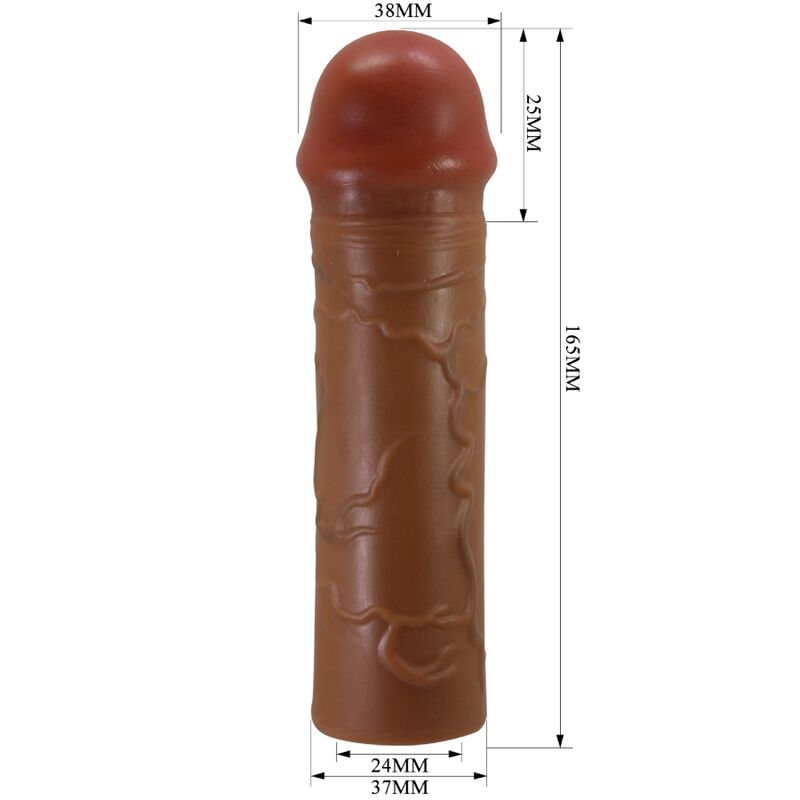 PRETTY LOVE - NILE PENIS SLEEVE WITH 2.5 CM EXTENSION MULATTO - 5